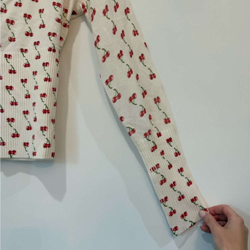NWT PINK by Frankie’s Bikinis Victoria's Secret Cherry Print Blouse | Size M - Picture 4 of 8
